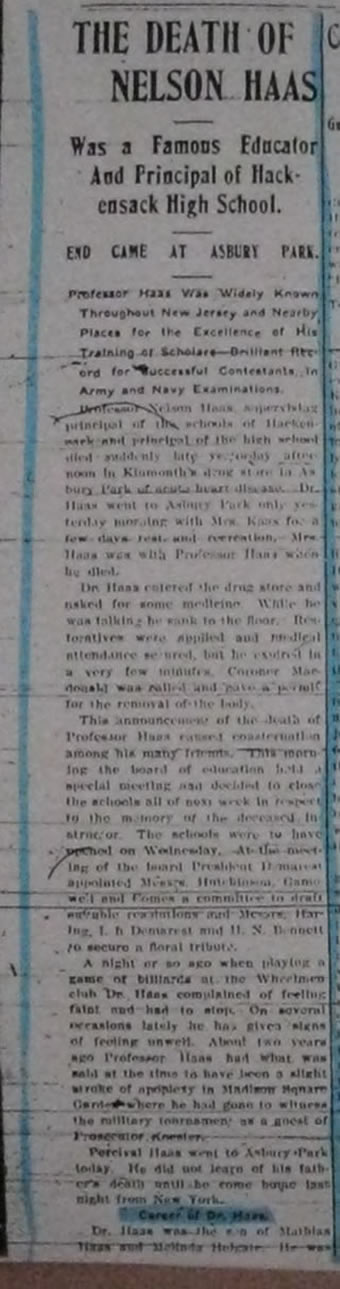 The Evening Record The Death Of Nelson Haas December, 29 1905